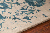 Chandra Rugs Veleno 80% Wool + 20% Viscose Hand-Tufted Contemporary Rug Tan/Teal 9' x 13'