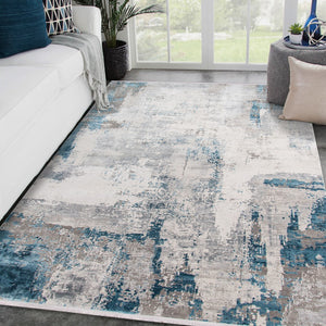 AMER Rugs Venice VEN-1 Power-Loomed Abstract Modern & Contemporary Area Rug Gray 9'6" x 13'6"