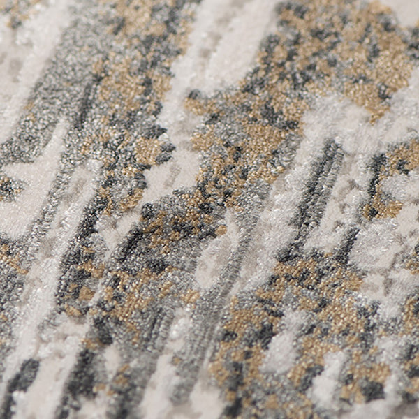 AMER Rugs Venice VEN-2 Power-Loomed Abstract Modern & Contemporary Area Rug Ivory/Gold 9'6" x 13'6"