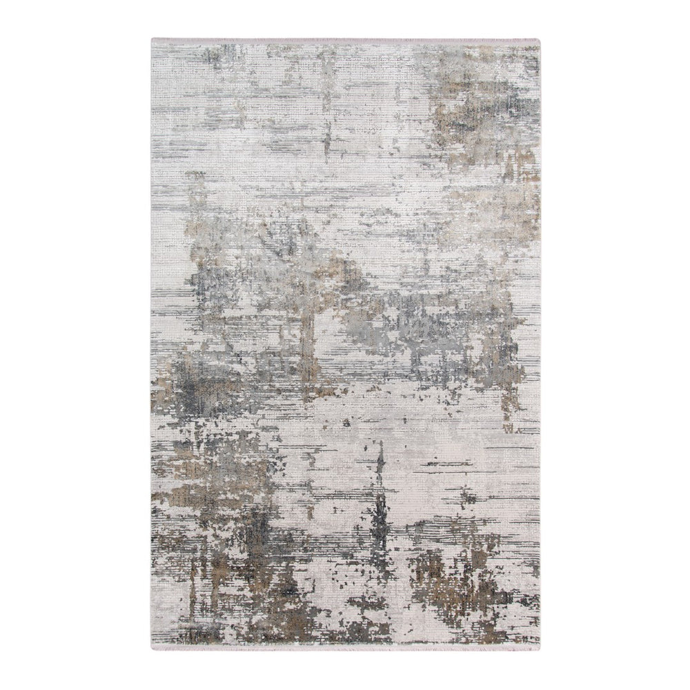 AMER Rugs Venice VEN-2 Power-Loomed Abstract Modern & Contemporary Area Rug Ivory/Gold 9'6" x 13'6"