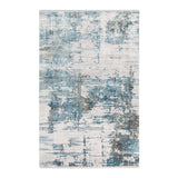 AMER Rugs Venice VEN-3 Power-Loomed Abstract Modern & Contemporary Area Rug Ivory/Blue 9'6" x 13'6"
