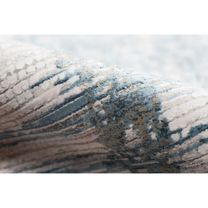 AMER Rugs Venice VEN-3 Power-Loomed Abstract Modern & Contemporary Area Rug Ivory/Blue 9'6" x 13'6"