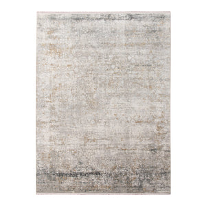 AMER Rugs Venice VEN-4 Power-Loomed Bordered Modern & Contemporary Area Rug Gray/Gold 9'6" x 13'6"