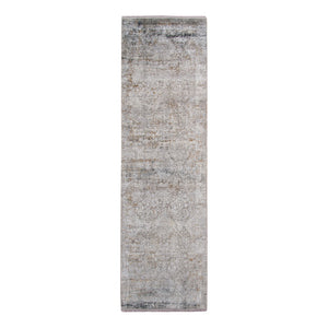 AMER Rugs Venice VEN-4 Power-Loomed Bordered Modern & Contemporary Area Rug Gray/Gold 3' x 9'10"