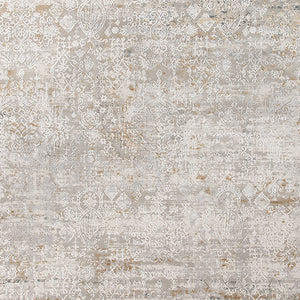 AMER Rugs Venice VEN-4 Power-Loomed Bordered Modern & Contemporary Area Rug Gray/Gold 9'6" x 13'6"