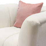 Venus Cream Fabric Chair w/ Contrasting Pillows & Gold Finished Metal Base by Diamond Sofa