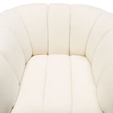 Venus Cream Fabric Chair w/ Contrasting Pillows & Gold Finished Metal Base by Diamond Sofa