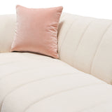 Venus Cream Fabric Sofa w/ Contrasting Pillows & Gold Finished Metal Base by Diamond Sofa