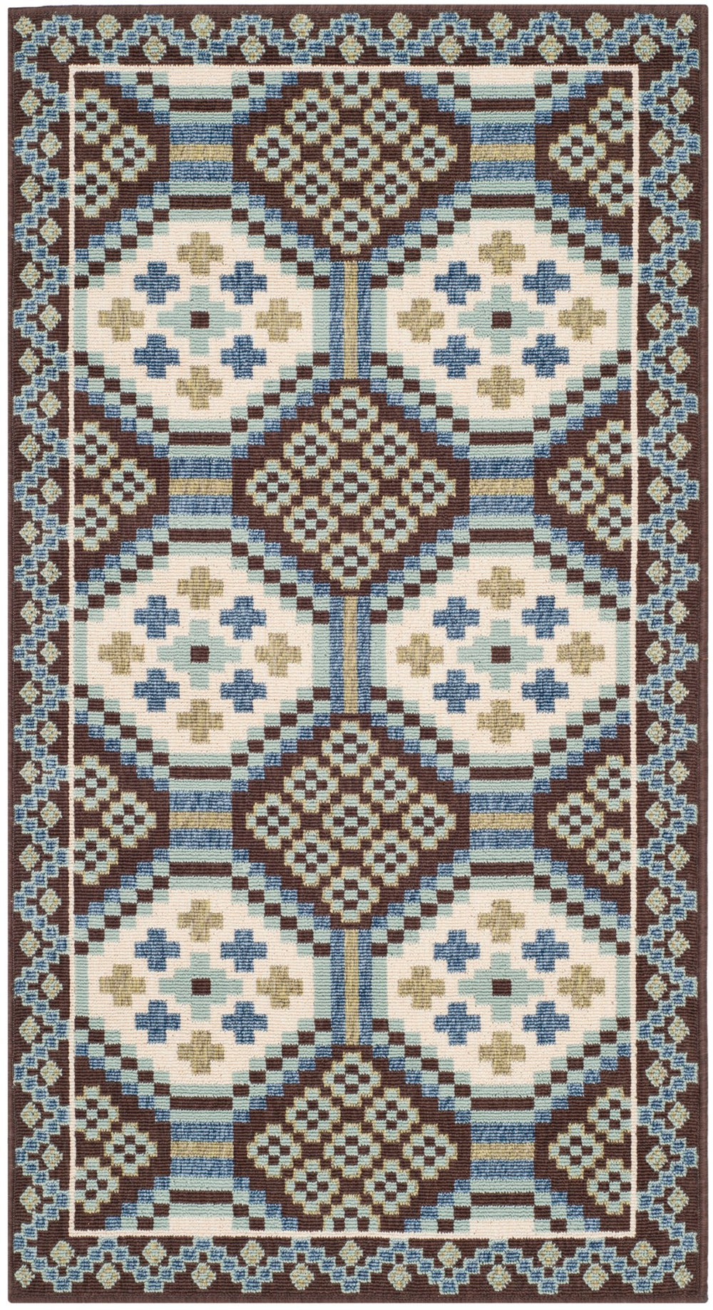 Safavieh Veranda 100 Power Loomed 87% Polypropylen/9.3% Polyester/3.7% Latex Outdoor Rug VER100-0652-3