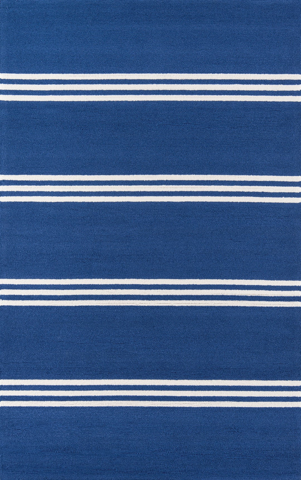 Momeni Veranda VR-16 Hand Hooked Contemporary Striped Indoor/Outdoor Area Rug Maritime Blue 9' x 9' Round VERANVR-16MTB900R