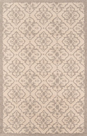Momeni Veranda VR-22 Hand Hooked Transitional Geometric Indoor/Outdoor Area Rug Taupe 9' x 9' Round VERANVR-22TAU900R