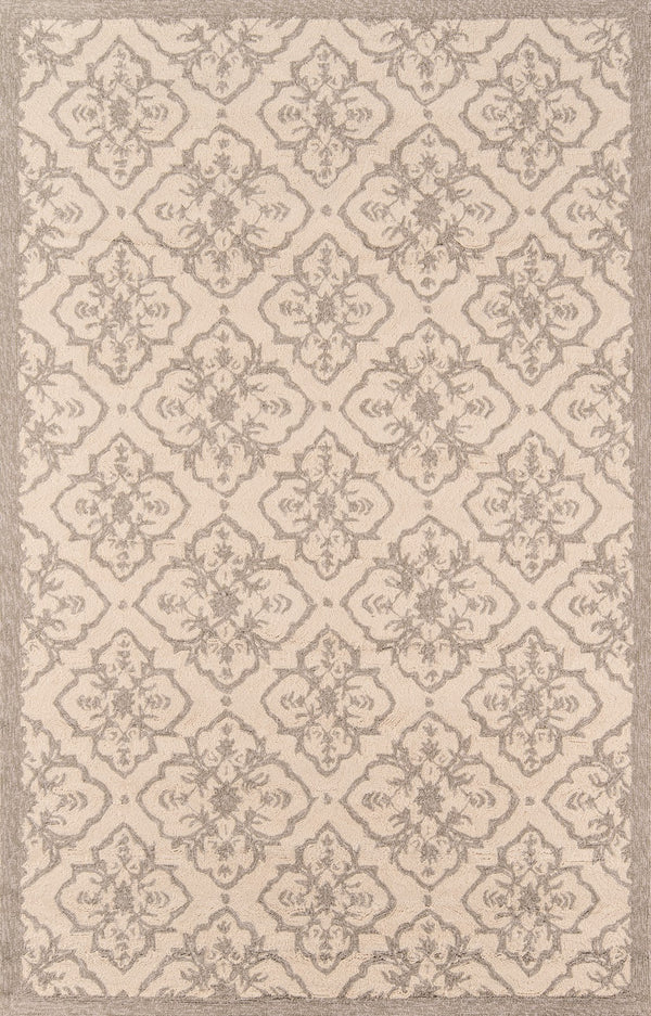 Momeni Veranda VR-22 Hand Hooked Transitional Geometric Indoor/Outdoor Area Rug Taupe 9' x 9' Round VERANVR-22TAU900R