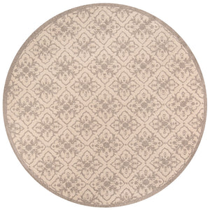 Momeni Veranda VR-22 Hand Hooked Transitional Geometric Indoor/Outdoor Area Rug Taupe 9' x 9' Round VERANVR-22TAU900R