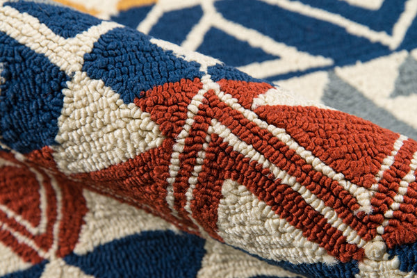 Momeni Veranda VR-56 Hand Hooked Transitional Geometric Indoor/Outdoor Area Rug Multi 9' x 9' Round VERANVR-56MTI900R