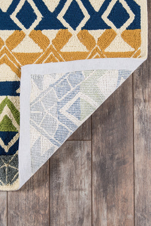 Momeni Veranda VR-56 Hand Hooked Transitional Geometric Indoor/Outdoor Area Rug Multi 9' x 9' Round VERANVR-56MTI900R