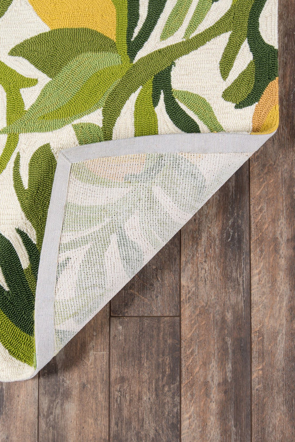 Momeni Veranda VR-76 Hand Hooked Casual Floral Indoor/Outdoor Area Rug Green 9' x 9' Round VERANVR-76GRN900R