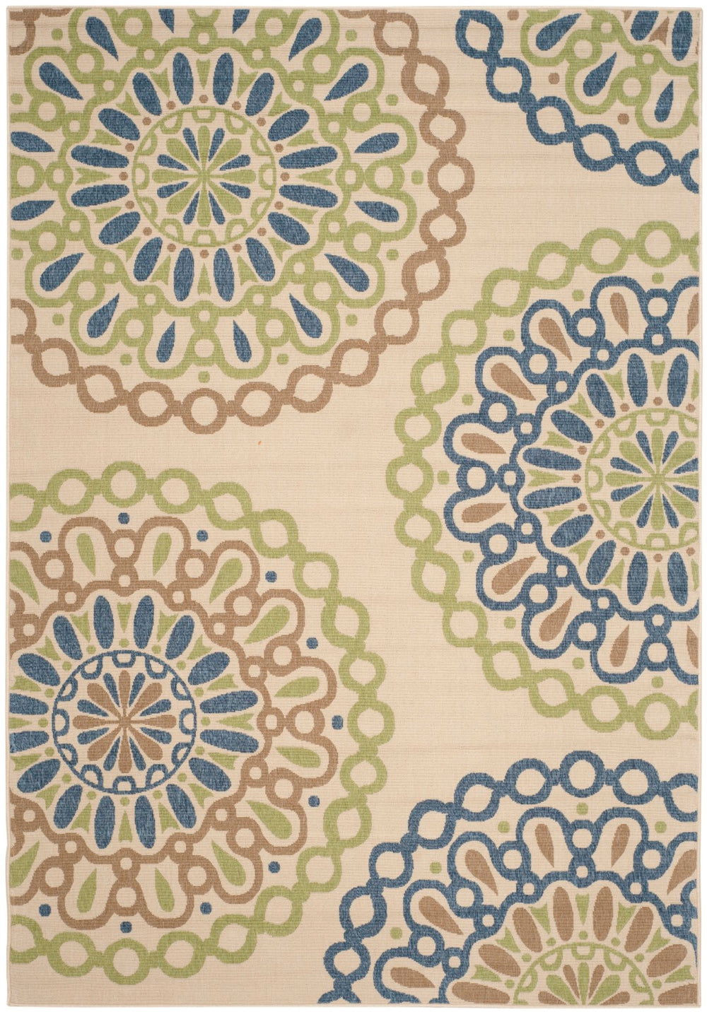 Safavieh Miami Medallion Power Loomed 87% Polypropylen/9.3% Polyester/3.7% Latex Outdoor Rug VERB092D-5