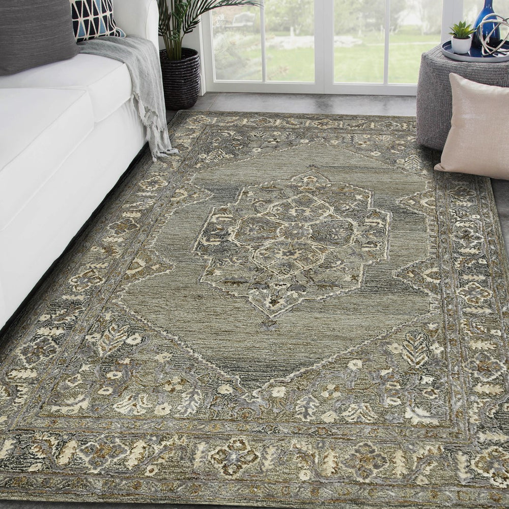 AMER Rugs Vestige VES-11 Hand-Tufted Oriental Transitional Area Rug Brown 3'6" x 5'6"