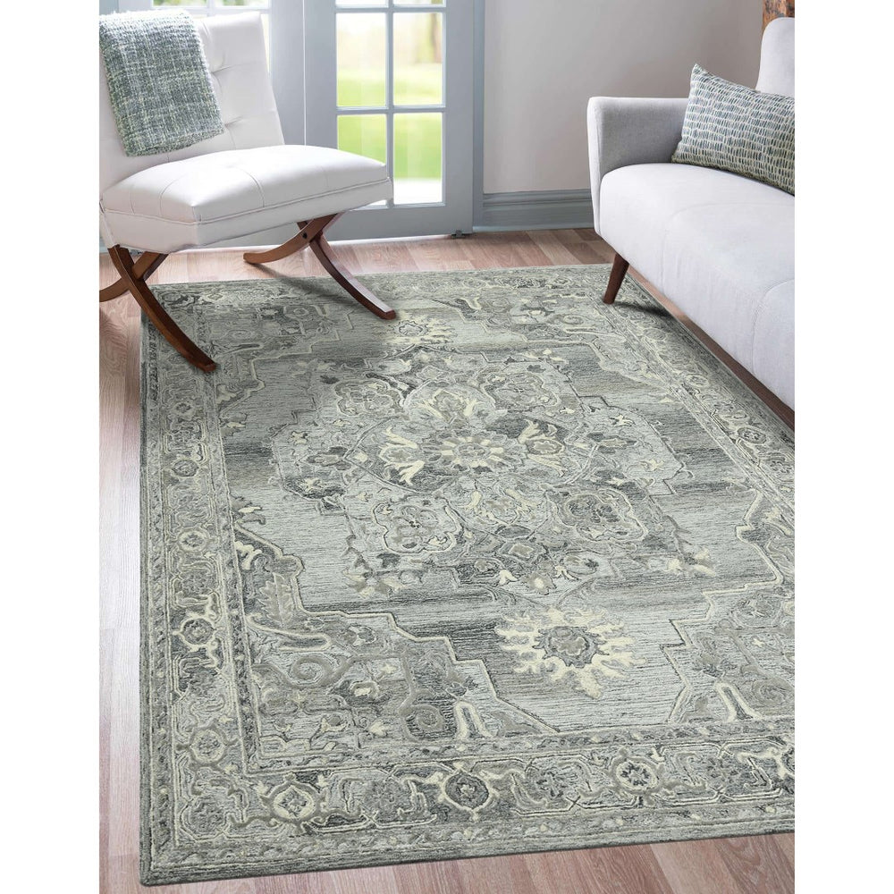 AMER Rugs Vestige VES-7 Hand-Tufted Oriental Transitional Area Rug Gray 3'6" x 5'6"