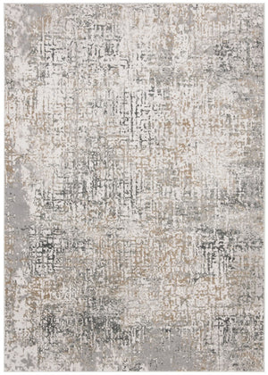 Vogue 100 Vge117 Contemporary Power Loomed 35% Polyester Shrink /65% Polypropylene Rug Beige / Grey