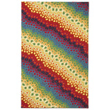Visions IV Pop Swirl Contemporary Indoor/Outdoor Handmade 100% Polyester Rug