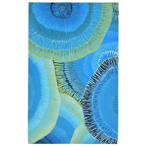 Trans-Ocean Liora Manne Visions IV Cirque Contemporary Indoor/Outdoor Handmade 100% Polyester Rug Caribe 8' x 10'