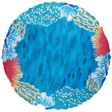 Trans-Ocean Liora Manne Visions IV Reef Border Contemporary Indoor/Outdoor Handmade 100% Polyester Rug Blue 8' Round
