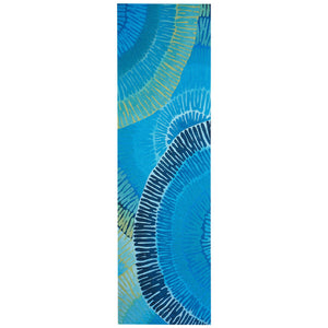 Trans-Ocean Liora Manne Visions IV Cirque Contemporary Indoor/Outdoor Handmade 100% Polyester Rug Caribe 2'3" x 8'