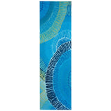 Trans-Ocean Liora Manne Visions IV Cirque Contemporary Indoor/Outdoor Handmade 100% Polyester Rug Caribe 2'3" x 8'