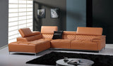 VIG Furniture Divani Casa Citadel - Modern Orange Italian Leather Left Facing Sectional Sofa VGKNK8482-ORG-NOAUDIO