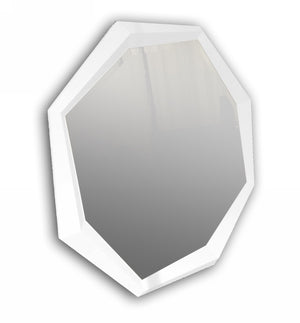 VIG Furniture A&X Octagon - Modern White Crocodile Lacquer Mirror VGUNAK423-120