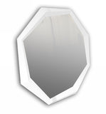 A&X Octagon - Modern White Crocodile Lacquer Mirror