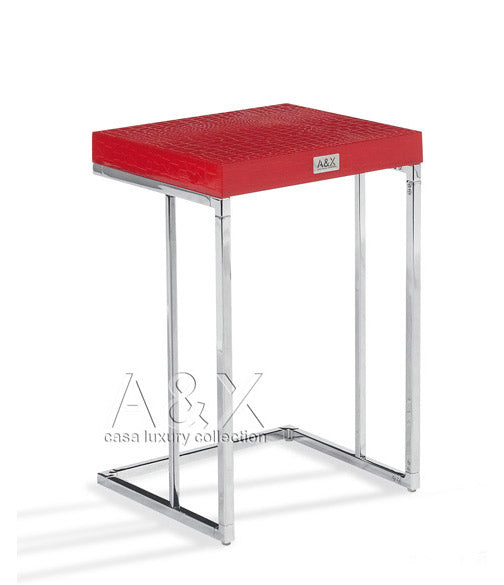 VIG Furniture A&X Amelia - Modern Red Crocodile Lacquer Nesting Table Set VGUNAK855-RED