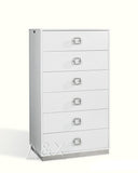 VIG Furniture A&X Victoria - Modern White Crocodile Lacquer 6-Drawer Chest VGUNAW552-80