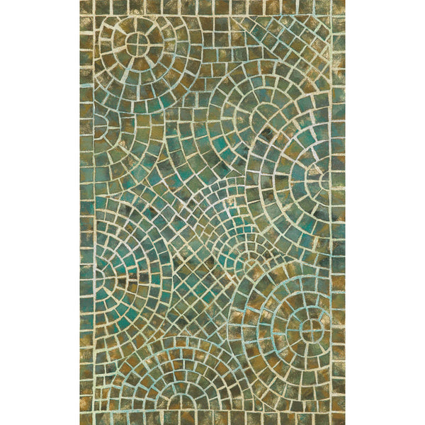Trans-Ocean Liora Manne Visions V Arch Tile Contemporary Indoor/Outdoor Handmade 100% Polyester Rug Lapis 3'6" x 5'6"
