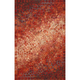 Trans-Ocean Liora Manne Visions V Arch Tile Contemporary Indoor/Outdoor Handmade 100% Polyester Rug Red 3'6" x 5'6"