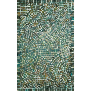Trans-Ocean Liora Manne Visions V Arch Tile Contemporary Indoor/Outdoor Handmade 100% Polyester Rug Lapis 8' x 10'