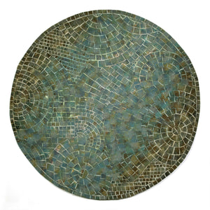 Trans-Ocean Liora Manne Visions V Arch Tile Contemporary Indoor/Outdoor Handmade 100% Polyester Rug Lapis 8' Round