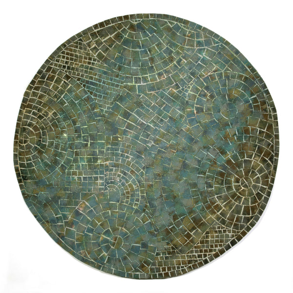 Trans-Ocean Liora Manne Visions V Arch Tile Contemporary Indoor/Outdoor Handmade 100% Polyester Rug Lapis 8' Round