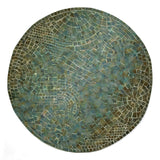 Trans-Ocean Liora Manne Visions V Arch Tile Contemporary Indoor/Outdoor Handmade 100% Polyester Rug Lapis 8' Round