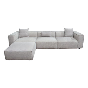 Vice 4PC Modular Sectional in Barley Fabric with Ottoman by Diamond Sofa