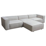 Vice 4PC Modular Sectional in Barley Fabric with Ottoman by Diamond Sofa