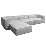 Vice 4PC Modular Sectional in Barley Fabric with Ottoman by Diamond Sofa