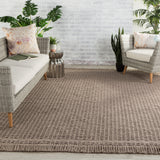 Jaipur Living Soleil Indoor/ Outdoor Solid Dark Taupe Area Rug (9'X12')