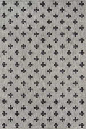 Momeni Novogratz Villa VI-01 Machine Made Contemporary Geometric Indoor/Outdoor Area Rug Grey 9'3" x 12'6" VILLAVI-01GRY93C6