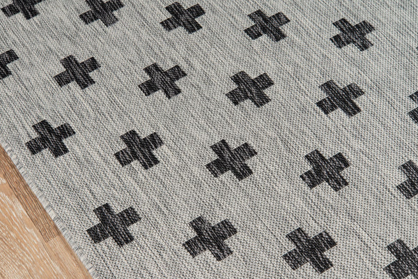 Momeni Novogratz Villa VI-01 Machine Made Contemporary Geometric Indoor/Outdoor Area Rug Grey 9'3" x 12'6" VILLAVI-01GRY93C6