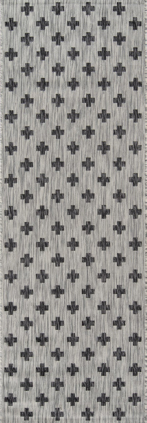 Momeni Novogratz Villa VI-01 Machine Made Contemporary Geometric Indoor/Outdoor Area Rug Grey 9'3" x 12'6" VILLAVI-01GRY93C6