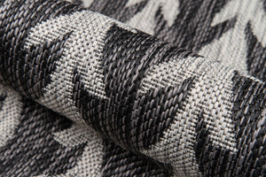 Momeni Novogratz Villa VI-02 Machine Made Contemporary Striped Indoor/Outdoor Area Rug Charcoal 9'3" x 12'6" VILLAVI-02CHR93C6