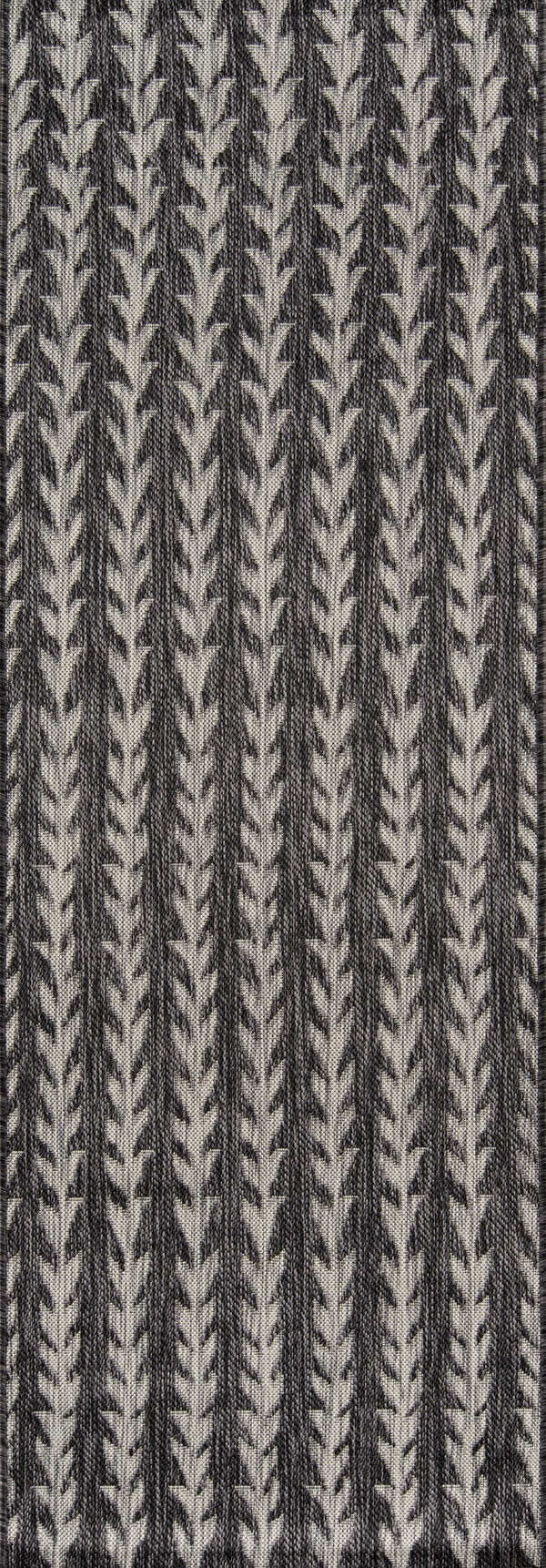 Momeni Novogratz Villa VI-02 Machine Made Contemporary Striped Indoor/Outdoor Area Rug Charcoal 9'3" x 12'6" VILLAVI-02CHR93C6