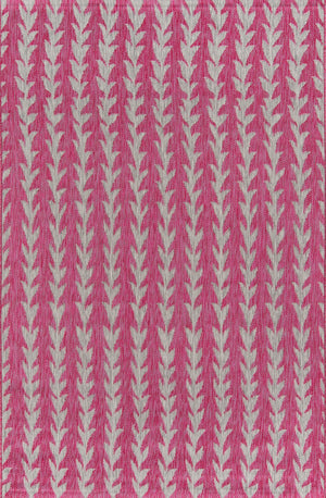 Momeni Novogratz Villa VI-02 Machine Made Contemporary Striped Indoor/Outdoor Area Rug Fuschia 9'3" x 12'6" VILLAVI-02FUS93C6